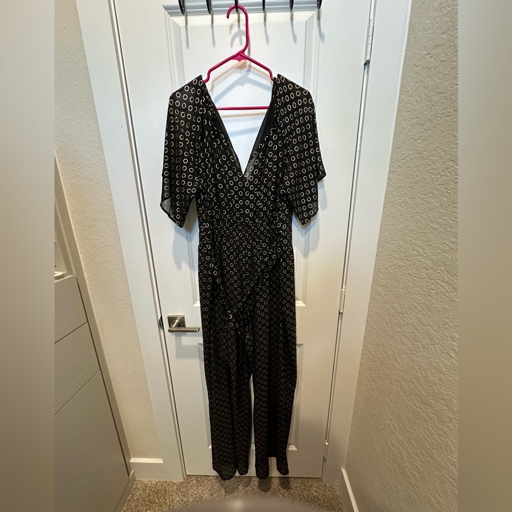 ModCloth XL black with gold detail jumpsuit